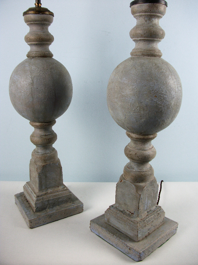 A pair of decorative painted table lamps